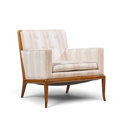 T H Robsjohn Gibbings Robsjohn Gibbings for Widdicomb Sabre Leg Lounge Chairs Pair