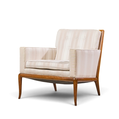 T H Robsjohn Gibbings Robsjohn Gibbings for Widdicomb Sabre Leg Lounge Chairs Pair