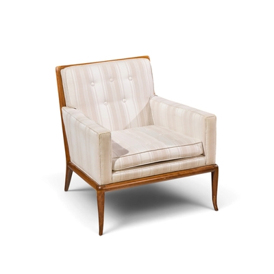 T H Robsjohn Gibbings Robsjohn Gibbings for Widdicomb Sabre Leg Lounge Chairs Pair