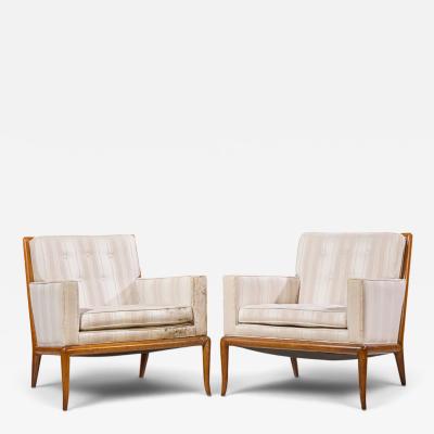 T H Robsjohn Gibbings Robsjohn Gibbings for Widdicomb Sabre Leg Lounge Chairs Pair