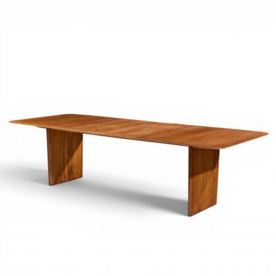 T H Robsjohn Gibbings Robsjohn Gibbings for Widdicomb Walnut Expanding Dining Table with 2 Leaves