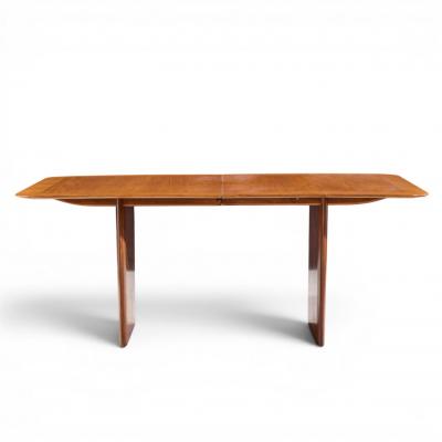 T H Robsjohn Gibbings Robsjohn Gibbings for Widdicomb Walnut Expanding Dining Table with 2 Leaves