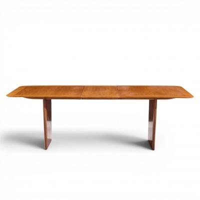 T H Robsjohn Gibbings Robsjohn Gibbings for Widdicomb Walnut Expanding Dining Table with 2 Leaves