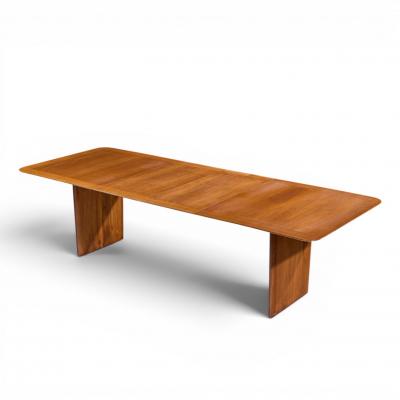 T H Robsjohn Gibbings Robsjohn Gibbings for Widdicomb Walnut Expanding Dining Table with 2 Leaves