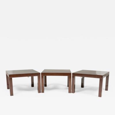 T H Robsjohn Gibbings Set Of 3 Th Robsjohn Gibbings American Walnut Parsons Design End Side Tables