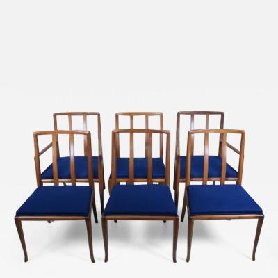 T H Robsjohn Gibbings Set Six T H Robsjohn Gibbings for Widdicomb Sabre Walnut Dining Chairs 1950s