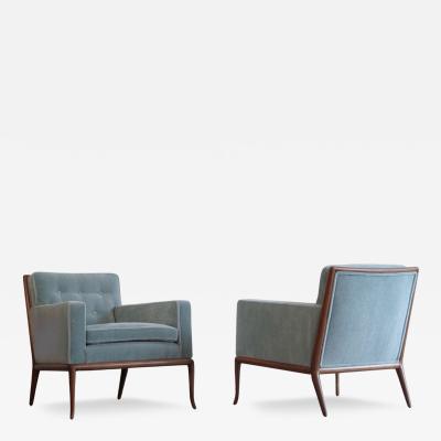 T H Robsjohn Gibbings Set of Club Chairs by T H Robsjohn Gibbings for Widdicomb in Mohair C 1950s