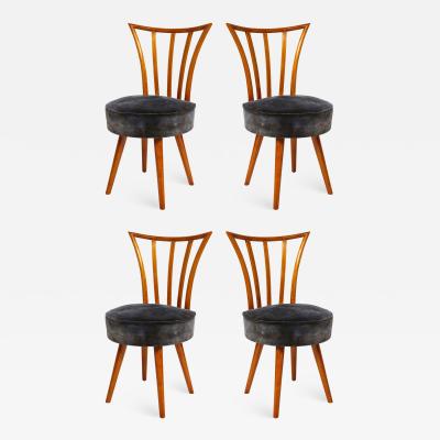T H Robsjohn Gibbings Set of Four Mid Century Modern Chairs in the Manner of Robsjohn Gibbings