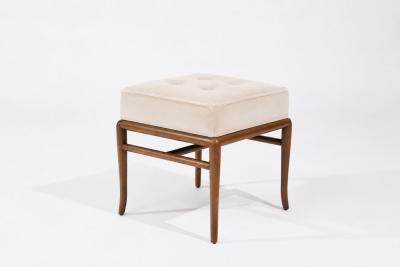 T H Robsjohn Gibbings Stools by T H Robsjohn Gibbings in Walnut and Velvet C 1950s