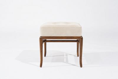 T H Robsjohn Gibbings Stools by T H Robsjohn Gibbings in Walnut and Velvet C 1950s