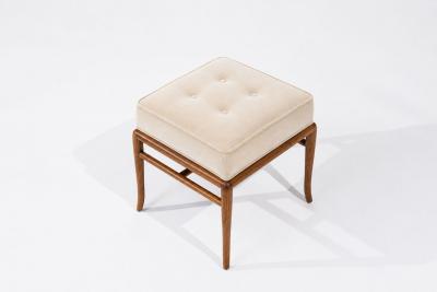 T H Robsjohn Gibbings Stools by T H Robsjohn Gibbings in Walnut and Velvet C 1950s