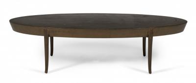 T H Robsjohn Gibbings T H Robsjohn Gibbings American Mid Century Oval Wooden Cocktail Coffee Table