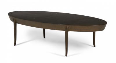 T H Robsjohn Gibbings T H Robsjohn Gibbings American Mid Century Oval Wooden Cocktail Coffee Table