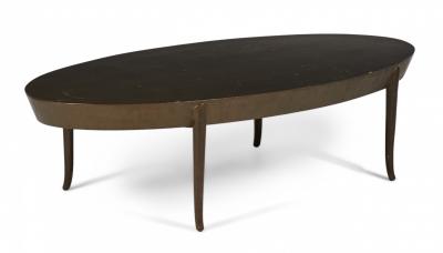 T H Robsjohn Gibbings T H Robsjohn Gibbings American Mid Century Oval Wooden Cocktail Coffee Table