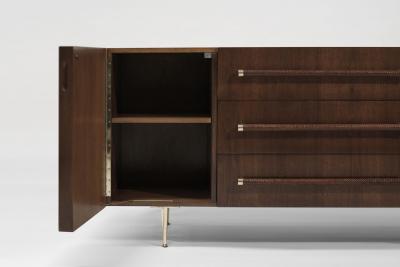 T H Robsjohn Gibbings T H Robsjohn Gibbings Credenza in Walnut and Brass C 1950s