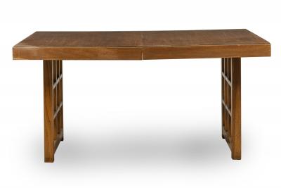 T H Robsjohn Gibbings T H Robsjohn Gibbings English Rectangular Lattice Leg Extension Dining Table