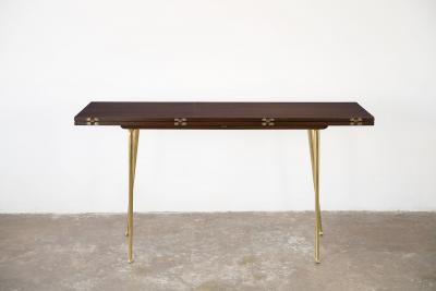 T H Robsjohn Gibbings T H Robsjohn Gibbings Flip Top Convertible Console Table for Widdicomb 1950s