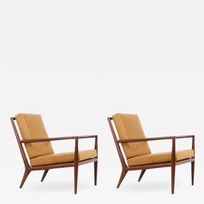 T H Robsjohn Gibbings T H Robsjohn Gibbings Leather Lounge Chairs for Widdicomb