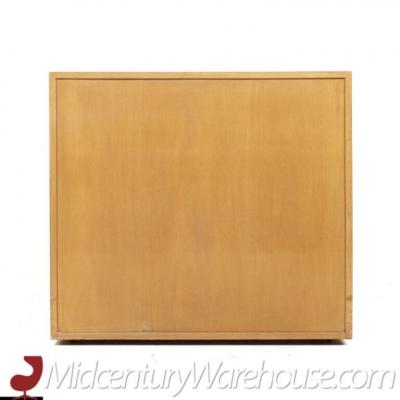 T H Robsjohn Gibbings T H Robsjohn Gibbings Mid Century Maple and Brass Three Drawer Chest Pair
