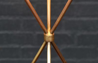 T H Robsjohn Gibbings T H Robsjohn Gibbings Model 170 Brass Tripod Table Lamp for Hansen