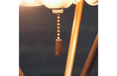 T H Robsjohn Gibbings T H Robsjohn Gibbings Model 170 Brass Tripod Table Lamp for Hansen