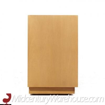 T H Robsjohn Gibbings T H Robsjohn Gibbings Modern Mid Century Maple and Brass Credenza with Hutch