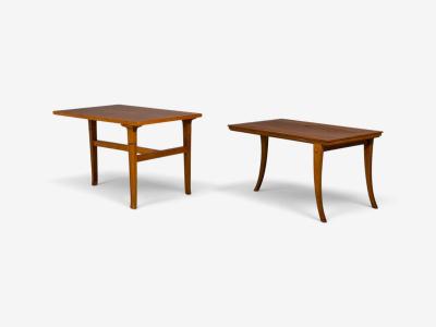 T H Robsjohn Gibbings T H Robsjohn Gibbings Rare Trapeza End Tables Walnut Greece 1937