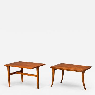 T H Robsjohn Gibbings T H Robsjohn Gibbings Rare Trapeza End Tables Walnut Greece 1937