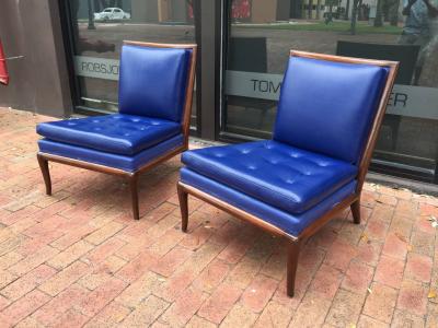 T H Robsjohn Gibbings T H Robsjohn Gibbings Slipper Chairs Pair