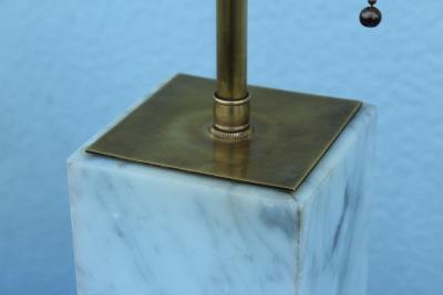 T H Robsjohn Gibbings T H Robsjohn Gibbings Style Marble And Brass Table Lamps