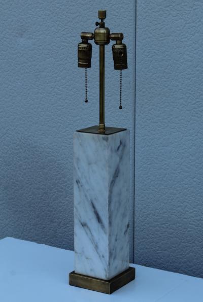 T H Robsjohn Gibbings T H Robsjohn Gibbings Style Marble And Brass Table Lamps