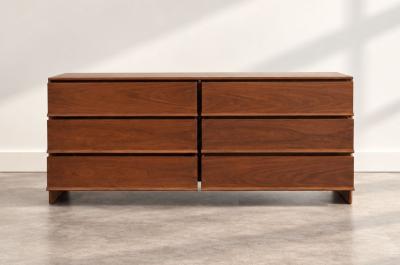 T H Robsjohn Gibbings T H Robsjohn Gibbings Thin Line Walnut Dresser C 1950s