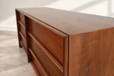 T H Robsjohn Gibbings T H Robsjohn Gibbings Thin Line Walnut Dresser C 1950s