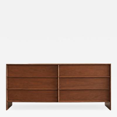T H Robsjohn Gibbings T H Robsjohn Gibbings Thin Line Walnut Dresser C 1950s
