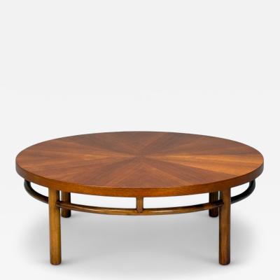 T H Robsjohn Gibbings T H Robsjohn Gibbings Walnut Round Coffee Table USA 1960s