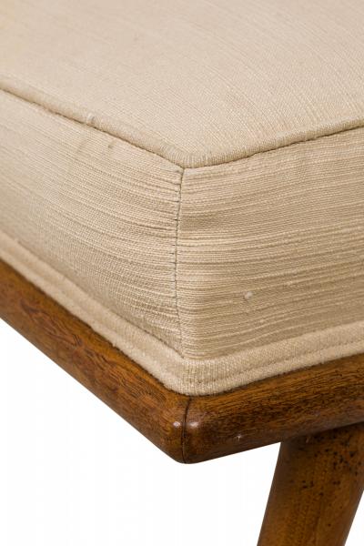 T H Robsjohn Gibbings T H Robsjohn Gibbings Widdicomb Beige Fabric Upholstered Walnut Side Chair