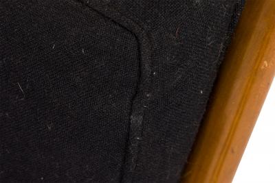 T H Robsjohn Gibbings T H Robsjohn Gibbings Widdicomb Black Fabric and Walnut Side Chairs