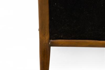 T H Robsjohn Gibbings T H Robsjohn Gibbings Widdicomb Black Fabric and Walnut Side Chairs