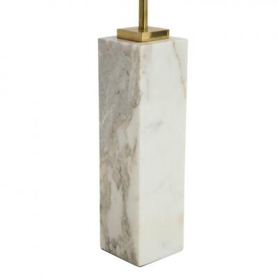 T H Robsjohn Gibbings T H Robsjohn Gibbings for Hansen Table Lamp White Marble Brass