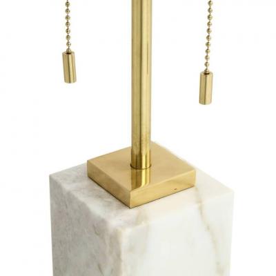 T H Robsjohn Gibbings T H Robsjohn Gibbings for Hansen Table Lamp White Marble Brass