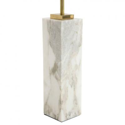 T H Robsjohn Gibbings T H Robsjohn Gibbings for Hansen Table Lamp White Marble Brass