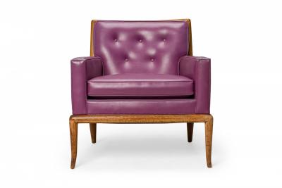 T H Robsjohn Gibbings T H Robsjohn Gibbings for Widdicomb AmericanPurple Tufted Vinyl Lounge Chair