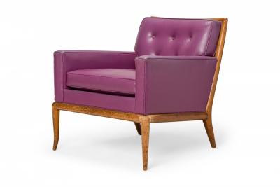 T H Robsjohn Gibbings T H Robsjohn Gibbings for Widdicomb AmericanPurple Tufted Vinyl Lounge Chair