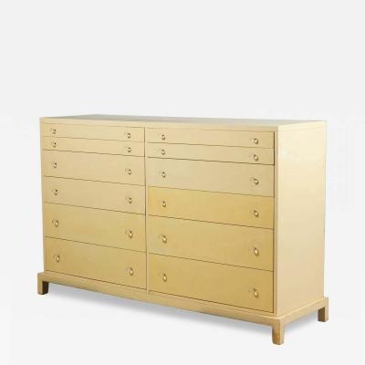 T H Robsjohn Gibbings T H Robsjohn Gibbings for Widdicomb Beige Painted Twelve Drawer Dresser