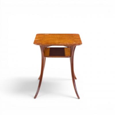 T H Robsjohn Gibbings T H Robsjohn Gibbings for Widdicomb Bleached Mahogany Sabre End Tables Pair