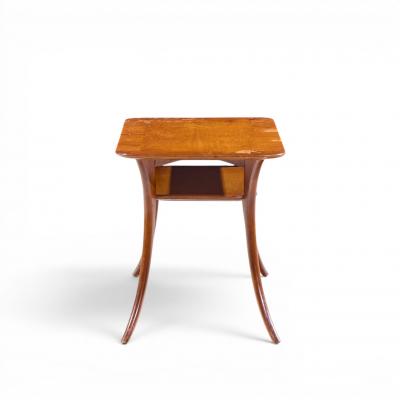 T H Robsjohn Gibbings T H Robsjohn Gibbings for Widdicomb Bleached Mahogany Sabre End Tables Pair