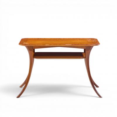 T H Robsjohn Gibbings T H Robsjohn Gibbings for Widdicomb Bleached Mahogany Sabre End Tables Pair