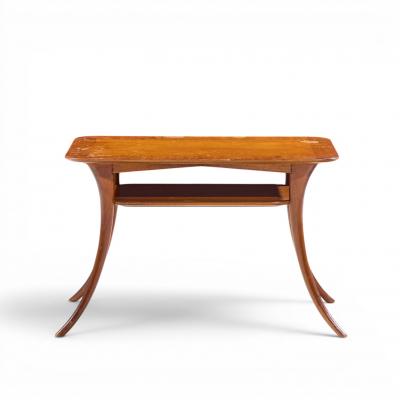 T H Robsjohn Gibbings T H Robsjohn Gibbings for Widdicomb Bleached Mahogany Sabre End Tables Pair