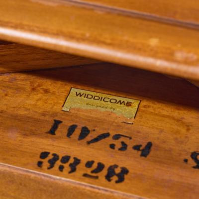 T H Robsjohn Gibbings T H Robsjohn Gibbings for Widdicomb Bleached Mahogany Sabre End Tables Pair