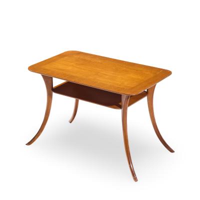 T H Robsjohn Gibbings T H Robsjohn Gibbings for Widdicomb Bleached Mahogany Sabre Side Tables Pair